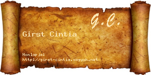 Girst Cintia névjegykártya